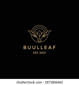Bull Nature Cattle Vintage Label Logo Design  