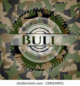 Bull on camo texture