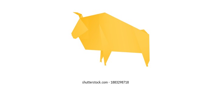 bull origami design vector illustrator