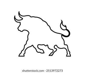 Bull outline icon vector illustration on white background