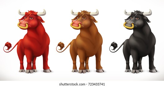 Bull. Ox Animal In The Chinese Zodiac, Chinese Calendar. 3d Vector Icon