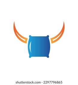 Bull Pillow Logo Design Vector