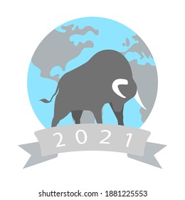 The bull and the planet Earth. Vector illustration