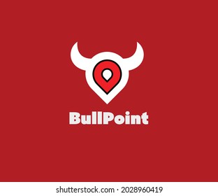 Bull Point Vector Logo Design For Business. Conceptual Logo Design For Animal Business. Bull Spike Logo Mark For Wildlife Brand. Mad Animal Logo. Angry Bull Symbol.