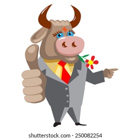 Bull pointing to where the better.