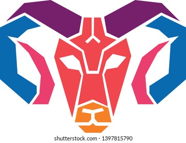 Bull Polygon Icon Vector Logo Template