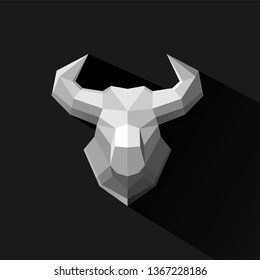 bull polygon logo design vector illustration