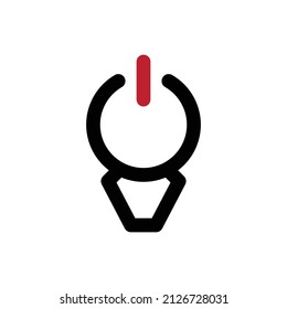 bull with power button logo design