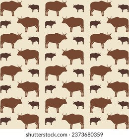 Bull premium wallpaper repeating pattern vector illustration background