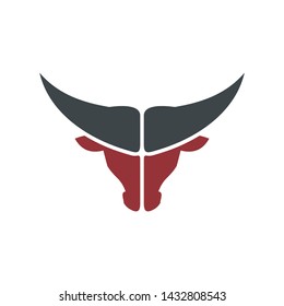 bull red icon logo design 