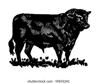 Bull - Retro Clip Art