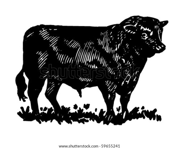 Bull Retro Clip Art Stock Vector (Royalty Free) 59655241