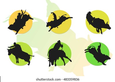 Bull Ride Icon Vector Graphics 2