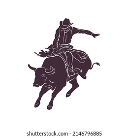 Bull Rider design vector illustration, Creative Bull Rider logo design concepts template, icon symbol