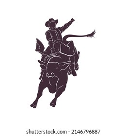 Bull Rider design vector illustration, Creative Bull Rider logo design concepts template, icon symbol