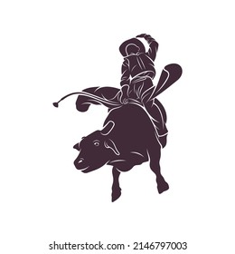 Bull Rider design vector illustration, Creative Bull Rider logo design concepts template, icon symbol