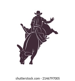 Bull Rider design vector illustration, Creative Bull Rider logo design concepts template, icon symbol