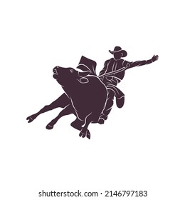 Bull Rider design vector illustration, Creative Bull Rider logo design concepts template, icon symbol