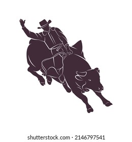 Bull Rider design vector illustration, Creative Bull Rider logo design concepts template, icon symbol