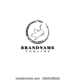 bull rider logo cartoon icon design template black modern isolated vector illustration