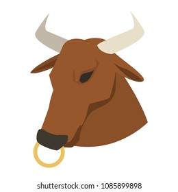 Bull with ring nose