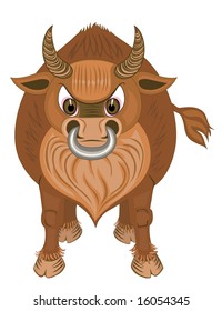 The bull with a ring in nostrils