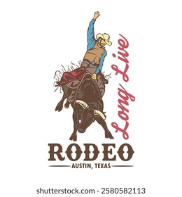 Bull Rodeo vector illustration logo design, perfect for rodeo competition and club logo also t shirt design