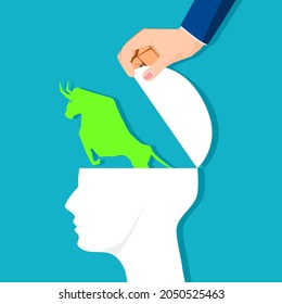 Bull run or bullish market trend in crypto currency or stocks. Trade exchange