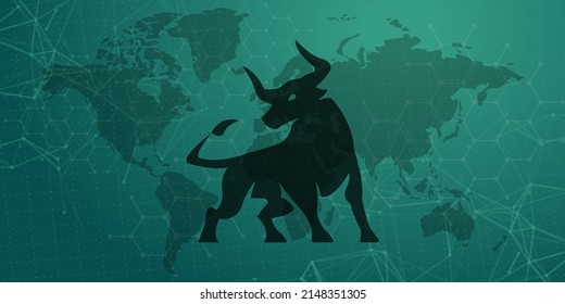 Bull Run Or Bullish Market Trend In Crypto Currency Or Stocks. Trade Exchange Background, Up Arrow Graph For Increase In Asset Value. Cryptocurrency Stock Share Price Chart.