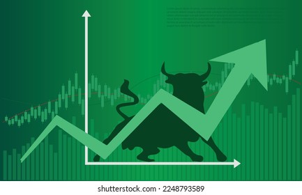 Tendencia del mercado de la criptografía en divisas o acciones a corridas o alcistas. Fondo de intercambio comercial, gráfico de flecha arriba para aumentar las tasas. auge económico