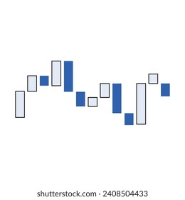 Bull run or bullish market trend collection cryptocurrency or stocks finance. Trade exchange set icons. Cryptocurrency price chart blockchain technology. Global economy boom isolated on background.