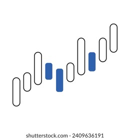 Bull run or bullish market trend collection cryptocurrency or stocks finance. Trade exchange set icons. Cryptocurrency price chart blockchain technology. Global economy boom isolated on background.