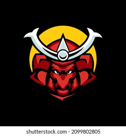 Bull Samurai Logo Templates Design