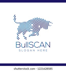 Bull Scan Technology Logo vector Element. Animal Technology Logo Template