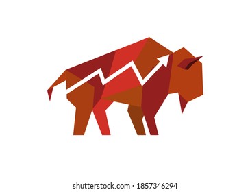 Bull shape The growing Business market vector