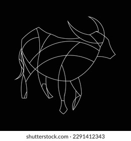
bull shape logo line art