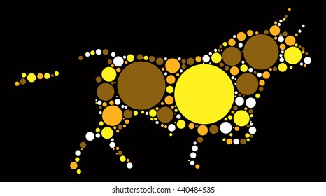 bull shape vector design by color point