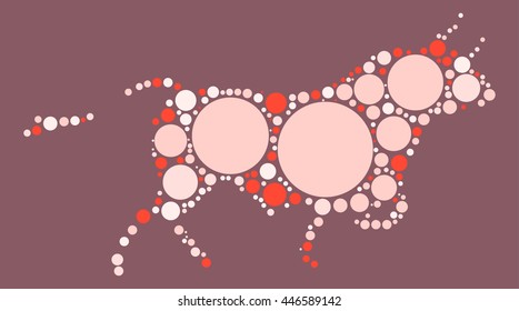 bull shape vector design by color point