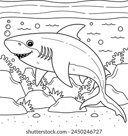 Bull Shark Coloring Page for Kids