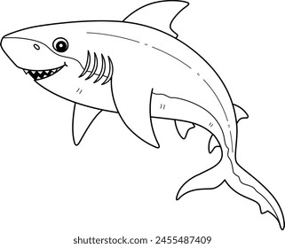 Bull Shark Isolated Coloring Page for Kids