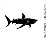 Bull shark silhouette isolated on white background. Bull shark icon vector illustration design.