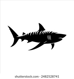 Bull shark silhouette isolated on white background. Bull shark icon vector illustration design.