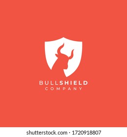 bull shield logo design . bull head in the shield 