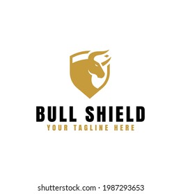 bull shield logo design suitable for logo template
