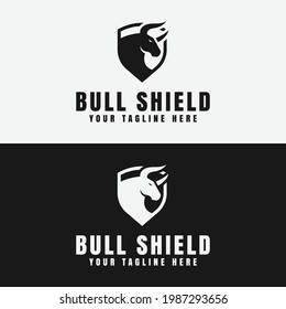 bull shield logo design suitable for logo template