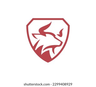  Bull and Shield Logo Design Vector