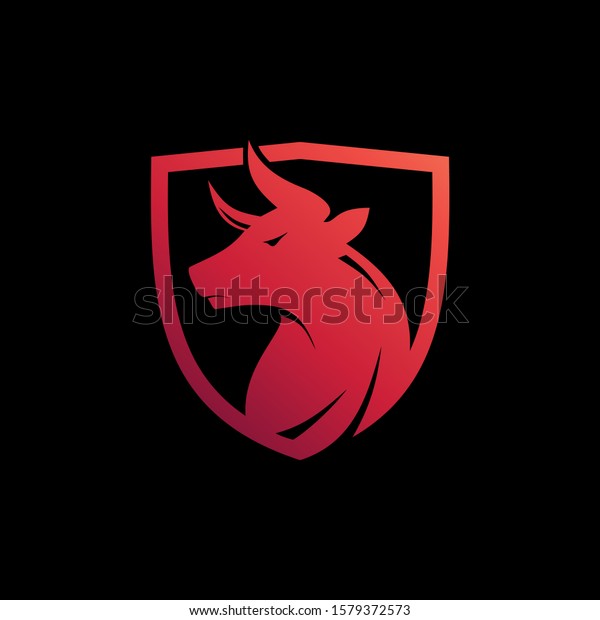 Bull Shield Logo Design Vector Stock Vector (Royalty Free) 1579372573 ...