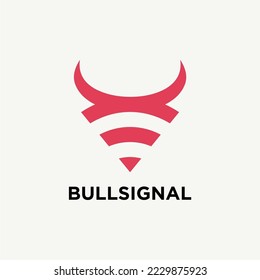 bull signal logo vector icon template