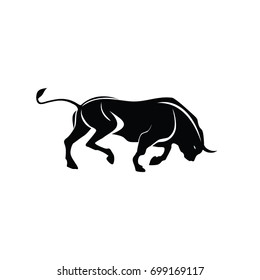 bull silhouette angry