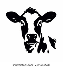 Bull silhouette. Cow black icon on white background